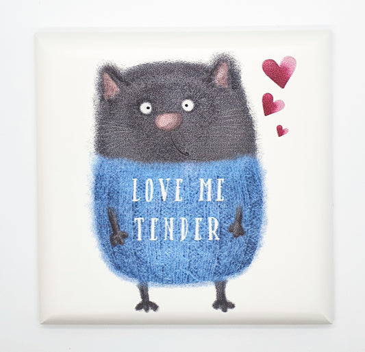 Quadretto Blu Cat "love me tender"