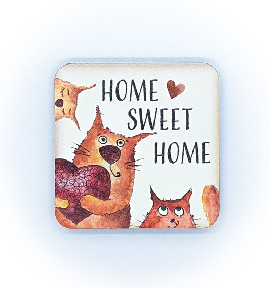 Calamita Baffi&Graffi® in legno pressato Red Cat "home sweet home"