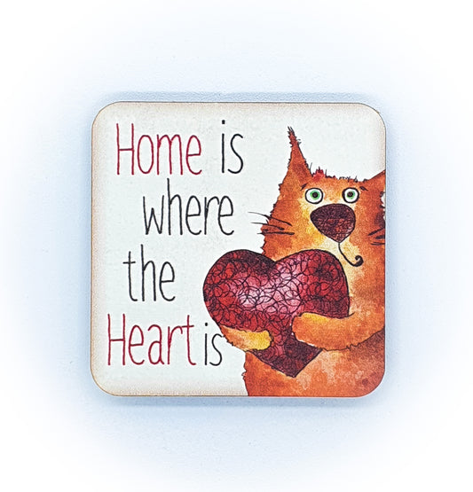 Calamita Baffi&Graffi® in legno pressato Red Cat "home is where he heart is" II