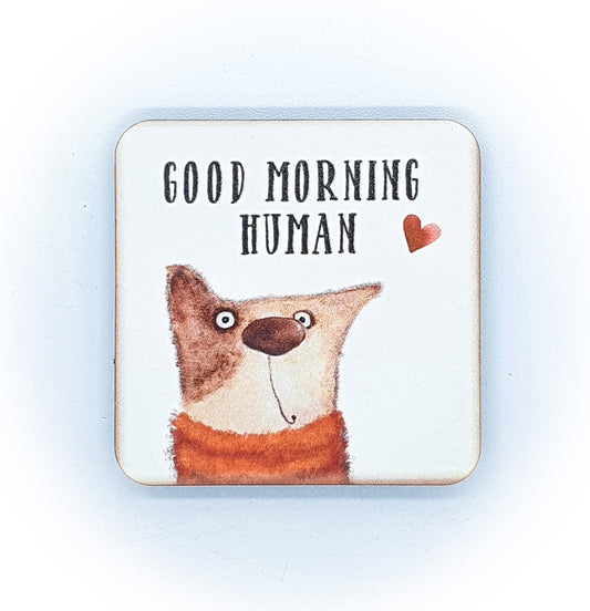 Calamita Baffi&Graffi® in legno pressato Funny Cat  "good morning human"