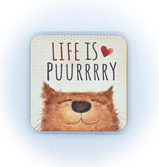 Calamita Baffi&Graffi® in legno pressato Purry Cat "life is puuurrry"