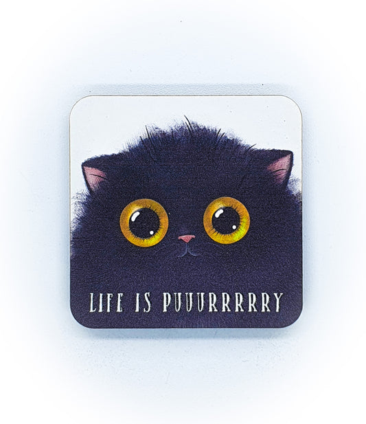 Calamita Baffi&Graffi® in legno pressato Black Cat Sweety  "life is puuurrry"