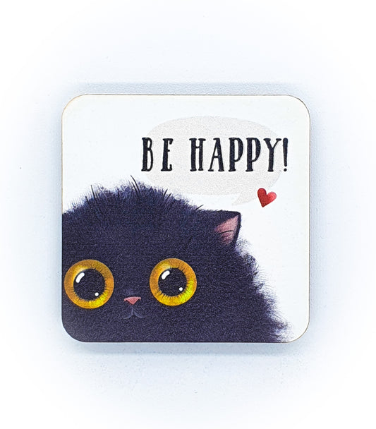 Calamita Baffi&Graffi® in legno pressato Black Cat Sweety  "be happy!"