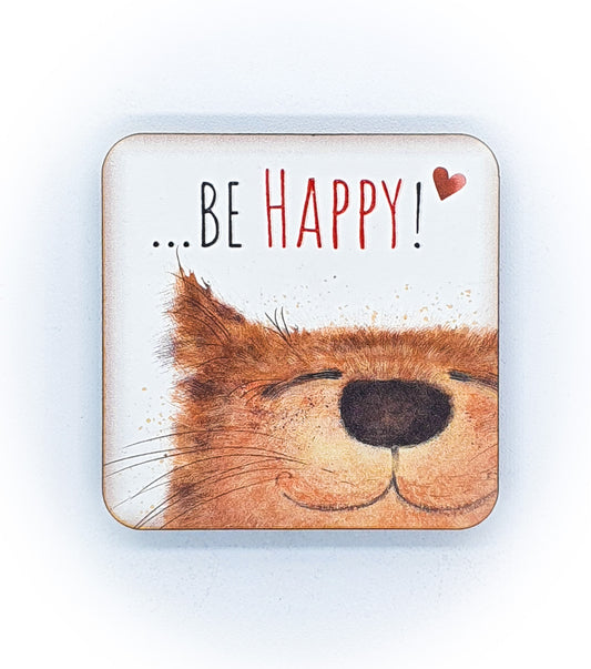 Calamita Baffi&Graffi® in legno pressato Purry Cat "be happy!"