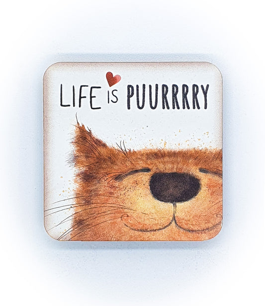 Calamita Baffi&Graffi® in legno pressato Purry Cat "life is puuurry" II