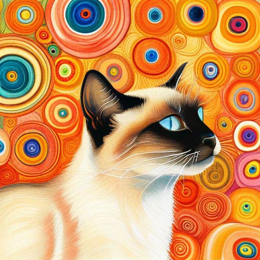 Quadretto Klimt Style Cat - design 3