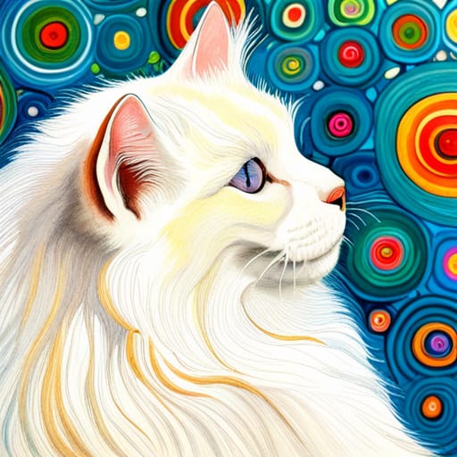 Quadretto Klimt Style Cat - design 5