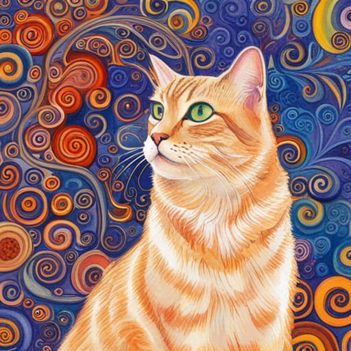 Quadretto Klimt Style Cat - design 261