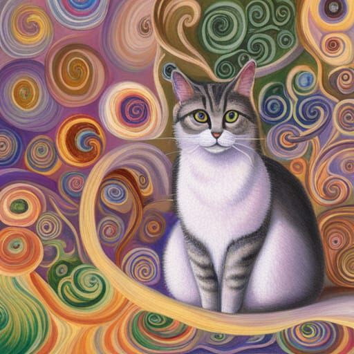 Quadretto Klimt Style Cat - design 264