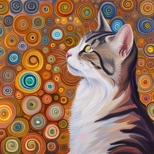 Quadretto Klimt Style Cat - design 266
