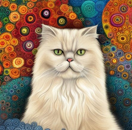 Quadretto Klimt Style Cat - design 267
