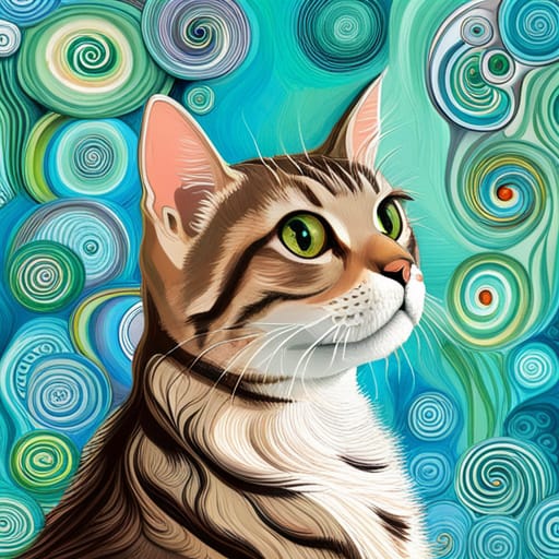Quadretto Klimt Style Cat - design 276