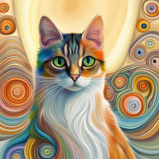 Quadretto Klimt Style Cat - design 271