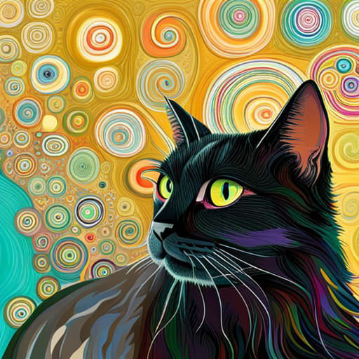 Quadretto Klimt Style Cat - design 231