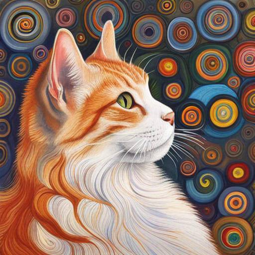 Quadretto Klimt Style Cat - design 233