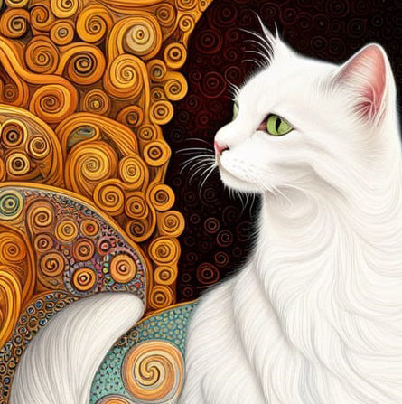 Quadretto Klimt Style Cat - design 234