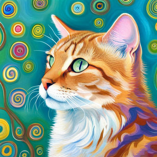 Quadretto Klimt Style Cat - design 237