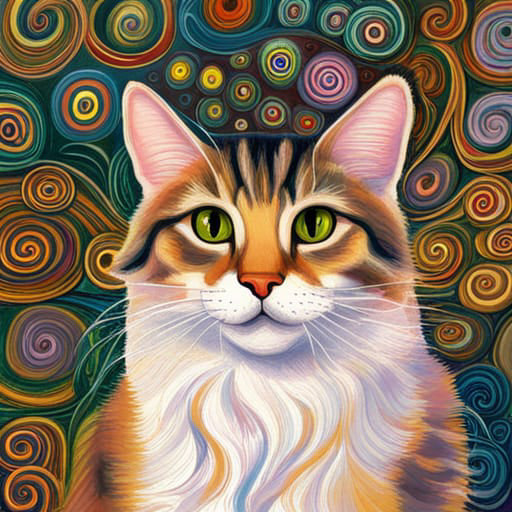 Quadretto Klimt Style Cat - design 239