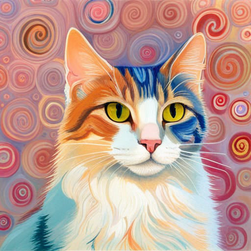 Quadretto Klimt Style Cat - design 240