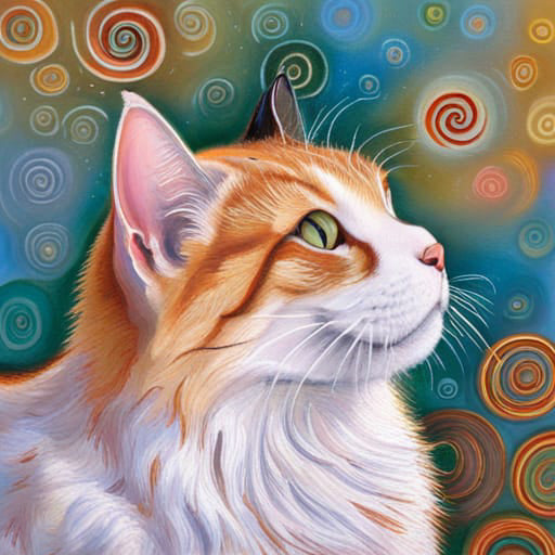 Quadretto Klimt Style Cat - design 241
