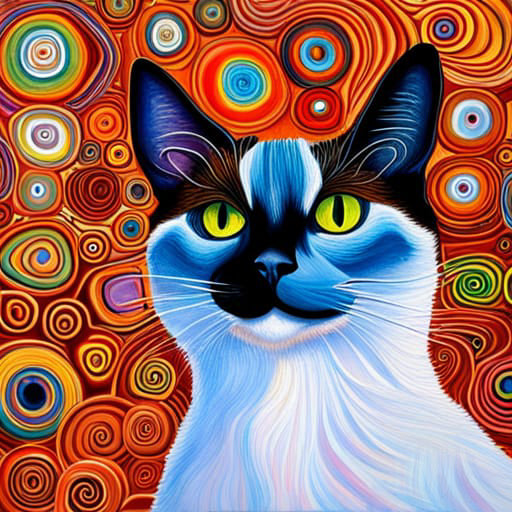Quadretto Klimt Style Cat - design 242