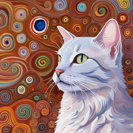 Quadretto Klimt Style Cat - design 243