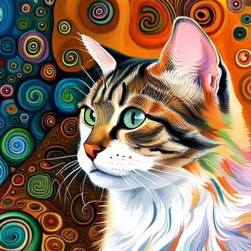 Quadretto Klimt Style Cat - design 244