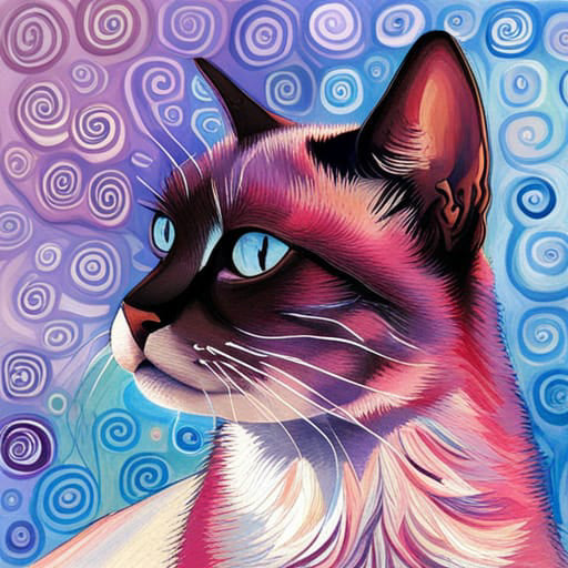 Quadretto Klimt Style Cat - design 245