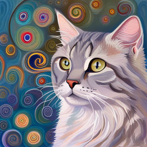 Quadretto Klimt Style Cat - design 247
