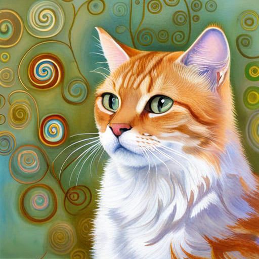 Quadretto Klimt Style Cat - design 248