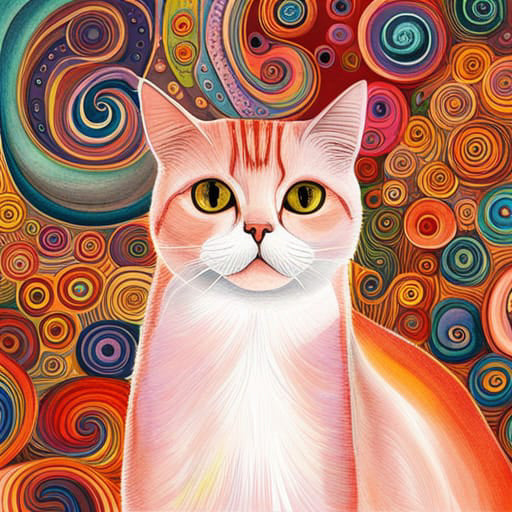 Quadretto Klimt Style Cat - design 249