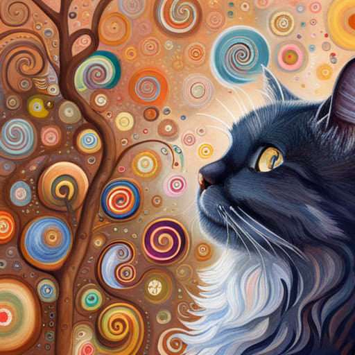 Quadretto Klimt Style Cat - design 270