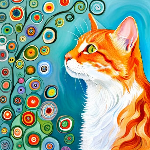 Quadretto Klimt Style Cat - design 4