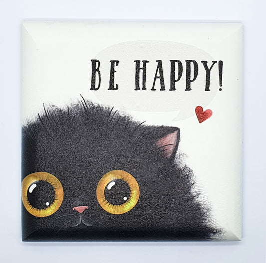 Quadretto Black Cat Sweety "be happy!"