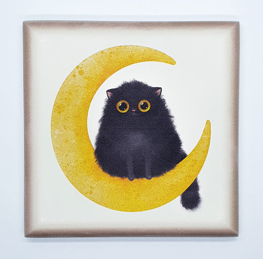 Quadretto Black Cat Sweety con Luna