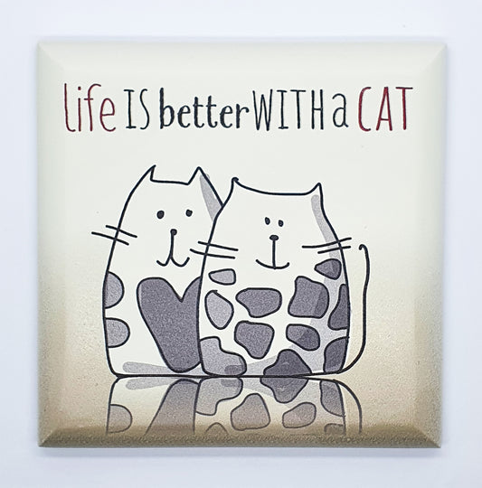 Quadretto "life is better with a Cat"