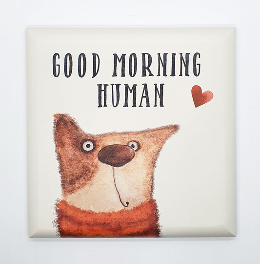 Quadretto Funny Cat "good morning Human"