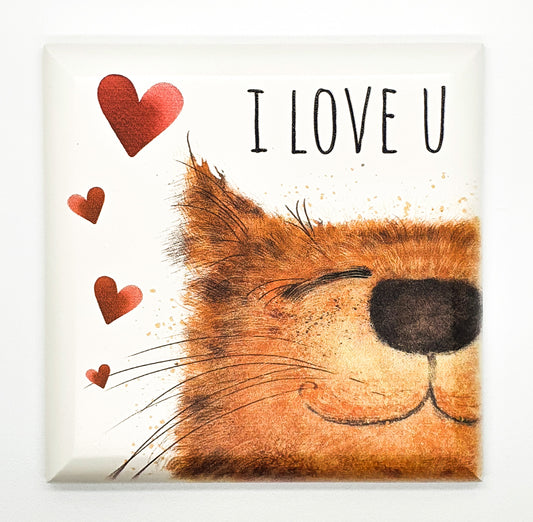 Quadretto Purry Cat "I love you"