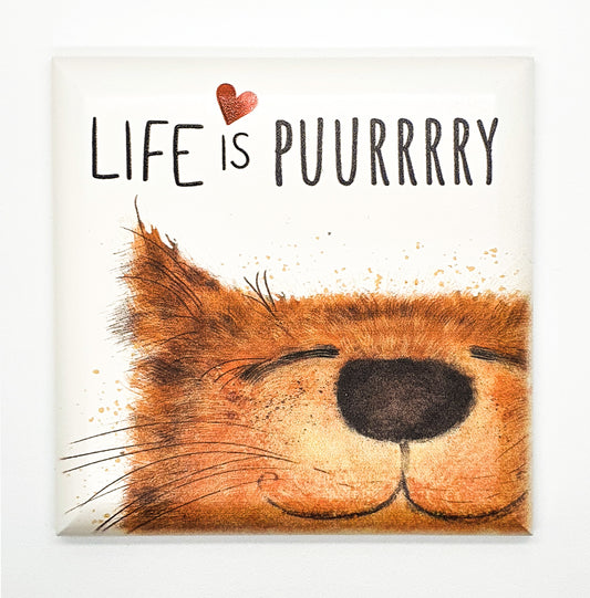 Quadretto Purry Cat "life is puurrrry"