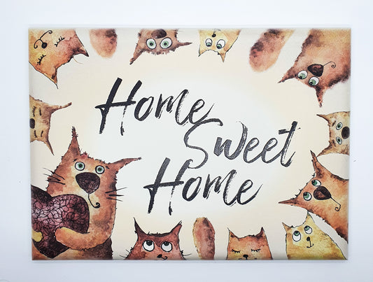 Quadretto Red Cats "home sweet home" II (light colors)
