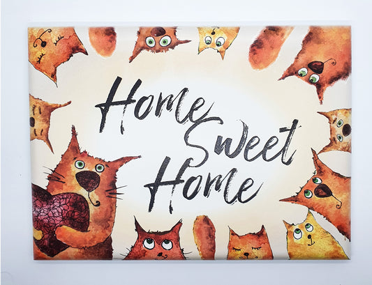 Quadretto Red Cats "home sweet home" II (bright colors)
