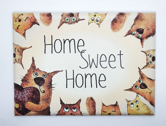 Quadretto Red Cats "home sweet home" III (light colors)