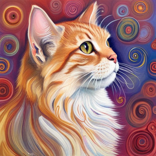 Quadretto Klimt Style Cat - design 258