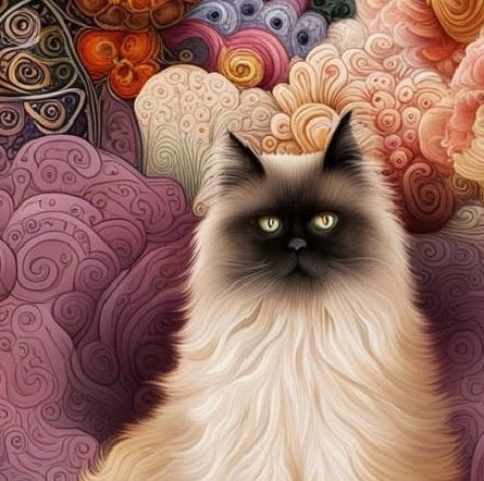 Quadretto Klimt Style Cat - design 268