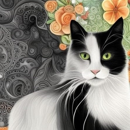Quadretto Klimt Style Cat - design 269