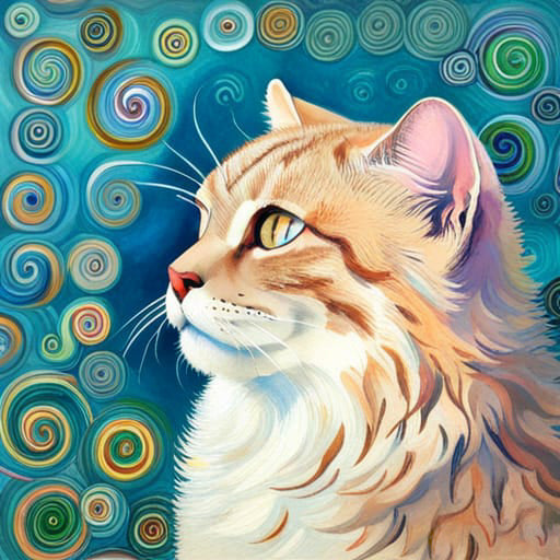 Quadretto Klimt Style Cat - design 207
