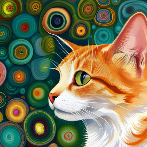 Quadretto Klimt Style Cat - design 87