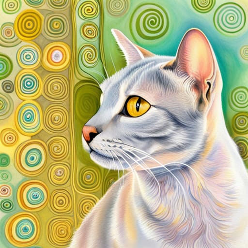 Quadretto Klimt Style Cat - design 44