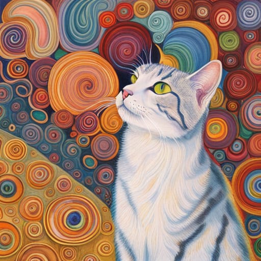 Quadretto Klimt Style Cat - design 263